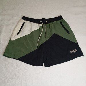 Coca-Cola Alma De Ace Shorts Mens Colorblock Swim Large Green Black White